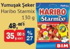 HARİBO STARMİX YUMUŞAK ŞEKER JELİBON 130 G fiyat ve kampanya bilgisi